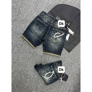 Quần short jean nam wash bạc phối viền chữ thời trang cá tính,vải dày mềm co giãn nhẹ,phom chuẩn siêu cấp QC