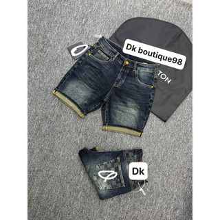 Quần short jean nam wash bạc phối viền chữ thời trang cá tính,vải dày mềm co giãn nhẹ,phom chuẩn siêu cấp QC