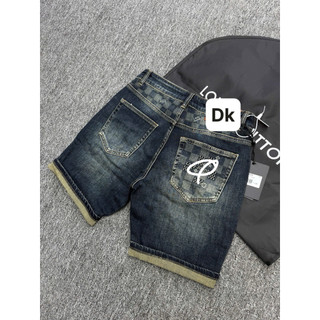 Quần short jean nam wash bạc phối viền chữ thời trang cá tính,vải dày mềm co giãn nhẹ,phom chuẩn siêu cấp QC