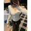 TRIANGLE - Lace blouse (Cân nhắc kỹ, return is not welcomed) - Áo ren dài tay 2 lớp phong cách thanh lịch, sang chảnh