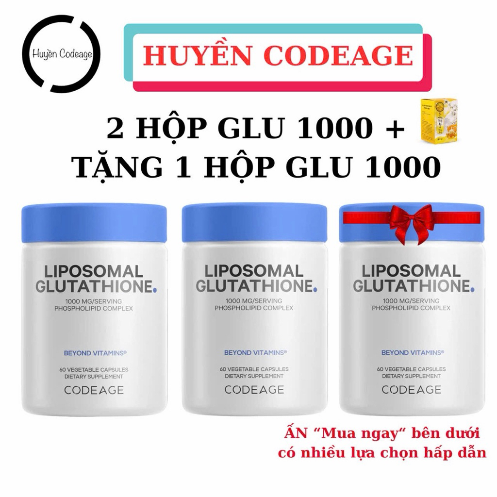 Combo Liposomal Glutathione 1000mg Codeage 60 vin - Huyn Codeage | Shopee  Vit Nam