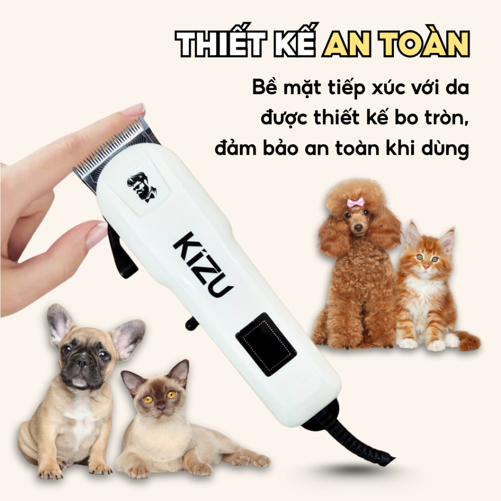 Máy Cạo Lông Chó Mèo, Tông Đơ Cắt Lông Thú Cưng Siêu Khoẻ, Cạo Êm Ái, Không làm Thú Giật Mình