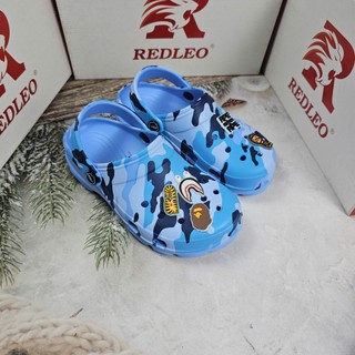(Đặt tăng 1 size+Tặng Charm) Dép sục REDLEO nam nữ DRL-46 họa tiết Camo rằn ri 3D, dép nam nữ quai hậu đúc nguyên khối
