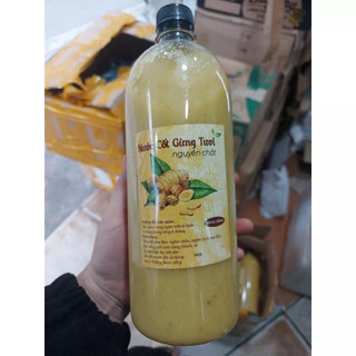 Nước Cốt Gừng Tươi Nguyên Chất -1000 ml, Ngâm Chân Giữ Ấm Cơ Thể Bảo Vệ Sức Khoẻ