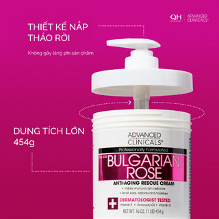 Kem Dưỡng Làm Dịu Da Dưỡng Sáng Hương Spa Bulgarian Rose Advanced Clinicals 454g