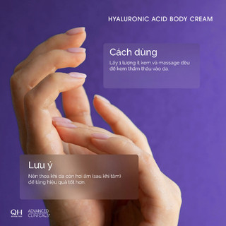 Kem Dưỡng Ẩm Sâu HA Giúp Da Mềm Ẩm Mịn Màng Hyaluronic Acid Body Cream Advanced Clinicals 454g