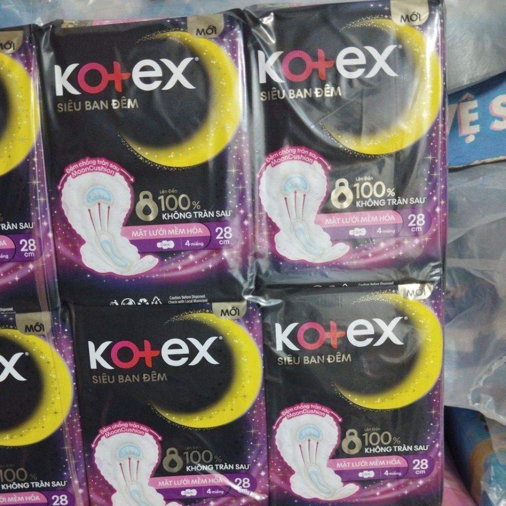 combo 4 gói siêu ban đêm Kotex 28cm