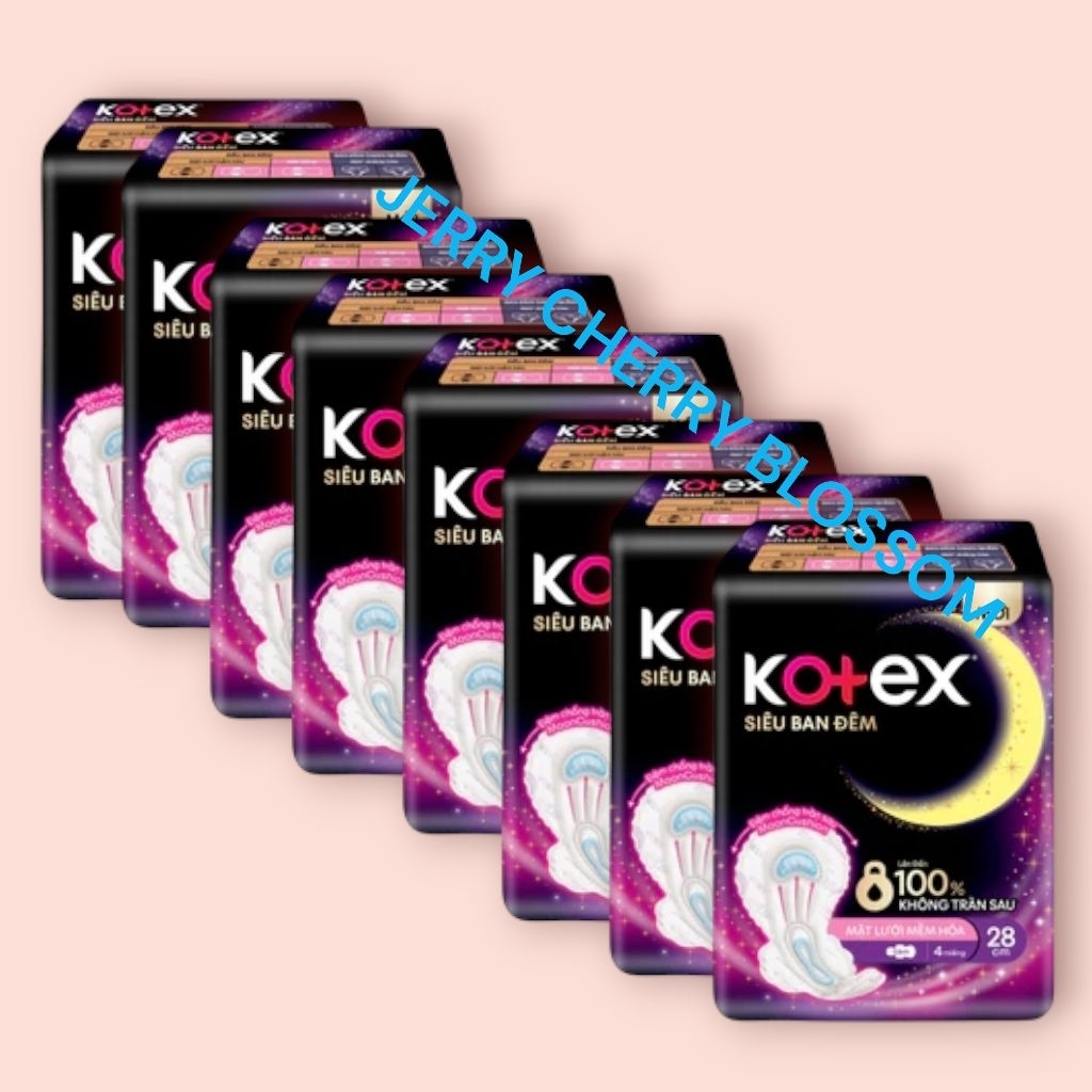 Lốc 8 gói Kotex Siêu Ban Đêm 28cm 4 miếng/gói