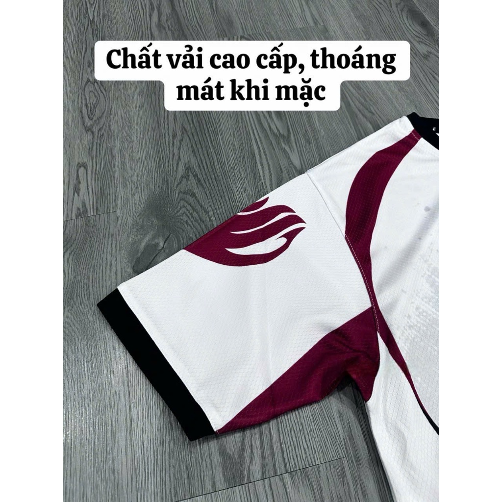 Bộ quần áo bóng đá NaSu trắng in tên số theo yêu cầu-Áo bóng đá,đồ đá banh chất liệu thun, mè