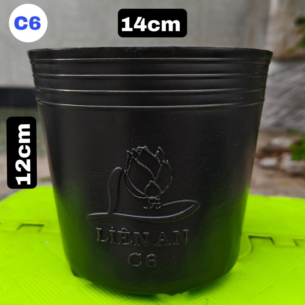 [50c] Chậu nhựa C6 Liên An ( 14×12 ) chất liệu nhựa HPDE chậu nhựa cao cấp hàng xuất khẩu