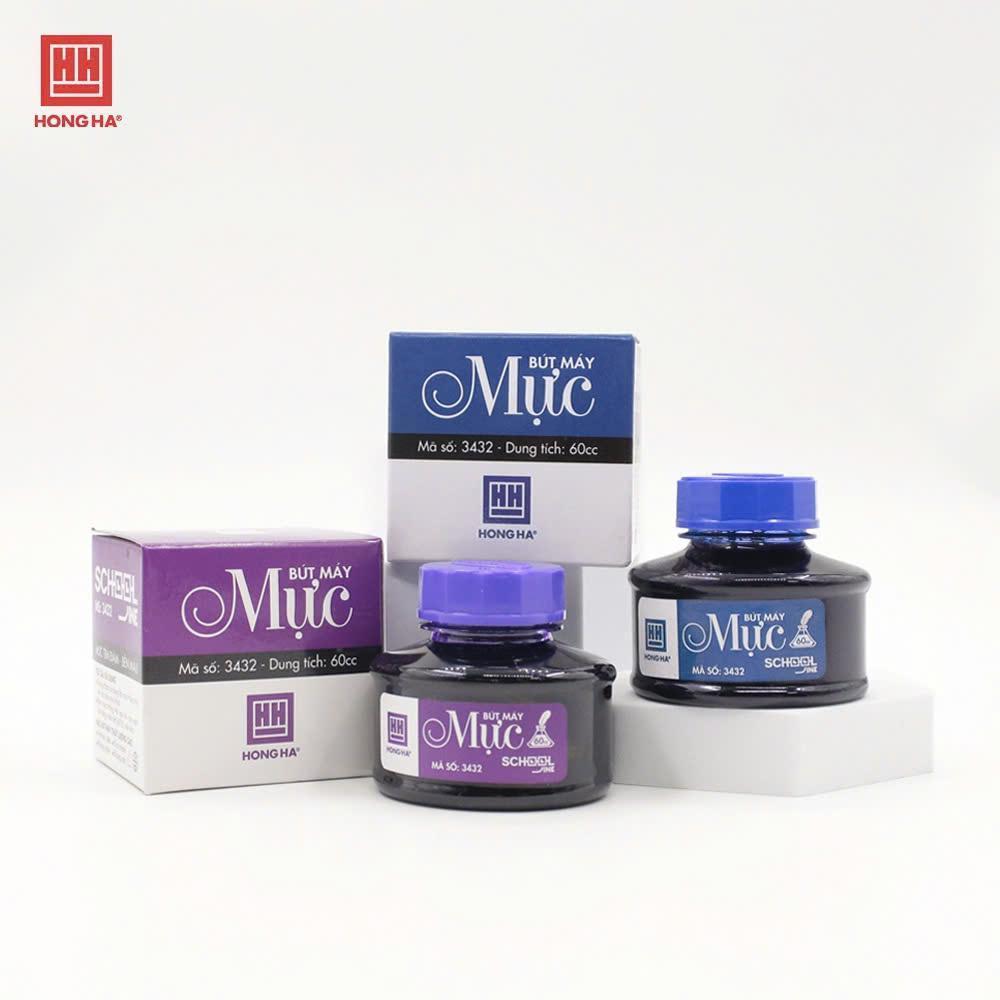 Mực Viết Máy Hồng Hà 60ml [Mực Chuẩn] - Nhanh Khô, Không Lắng Cặn, Phù Hợp Học Sinh & Luyện Chữ Đẹp