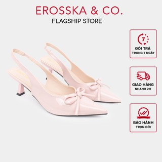 [EROSSKA] - Giày cao gót nữ mũi nhọn đính nơ kiểu dáng sang trọng thời trang cao 7cm - EH058