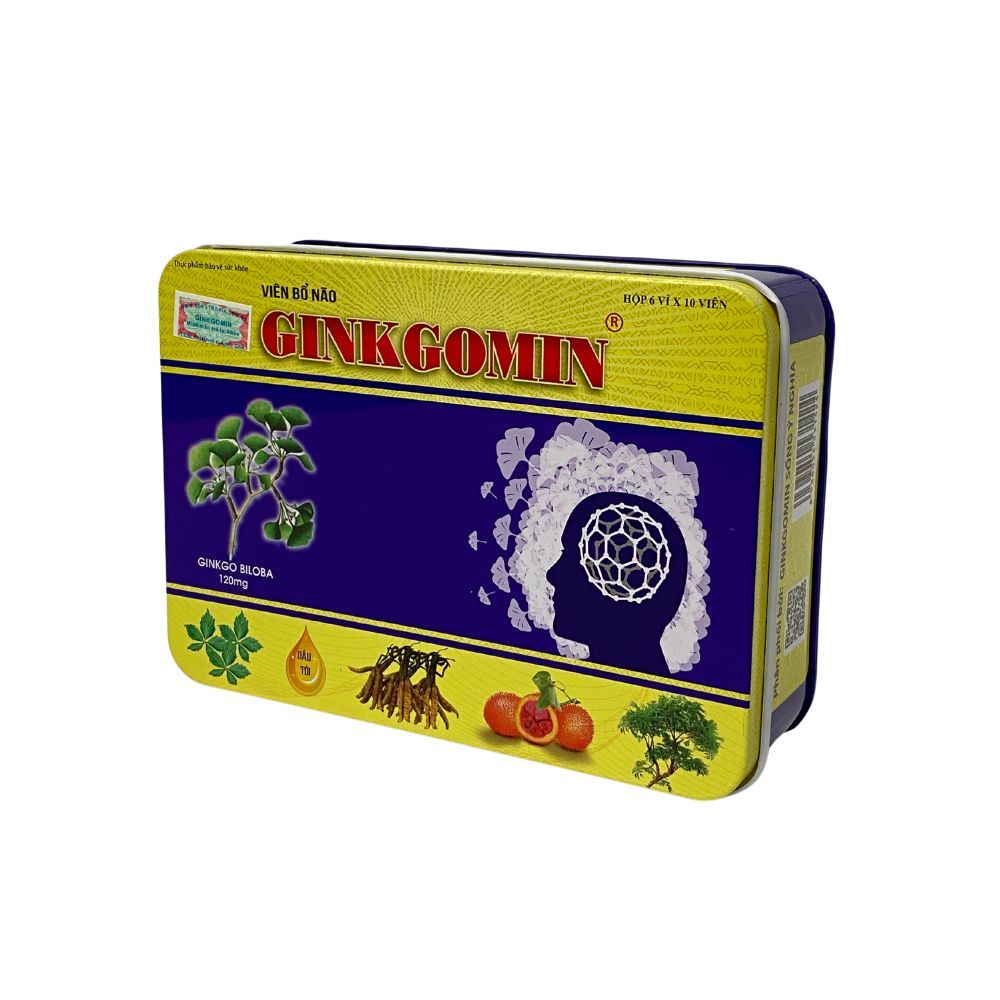 Hộp 60 Viên Bổ Não Ginkgomin Hỗ Trợ Tăng Cường Tuần Hoàn Máu G03