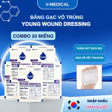 Combo 20 Băng gạc vô trùng Young Wound Dressing - Băng dán vết thương, bảo vệ và hút dịch vết thương