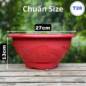 Chậu nhựa T28 dày dặn hàng xuất khẩu ( ngang 27 cao 13 ) chậu hoa trồng cây