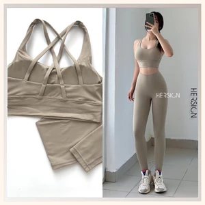 Set đồ tập gym nữ Đồ tập yoga nữ cao cấp Áo bra chéo lưng quần legging HERSIGN-SET167 BST HERSIGN CORELYNE