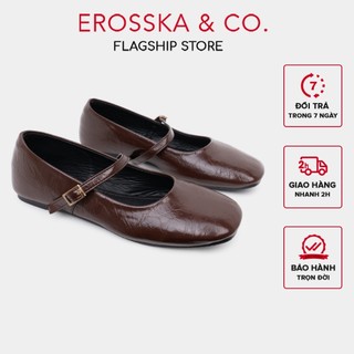 [EROSSKA] - Giày búp bê nữ hottrend balletcore đế bệt màu đen cao 1cm- EL109