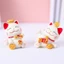 Mèo trắng tiền vàng đá nhân tạo trang trí bàn học, bàn làm việc, tủ sách, taplo ô tô