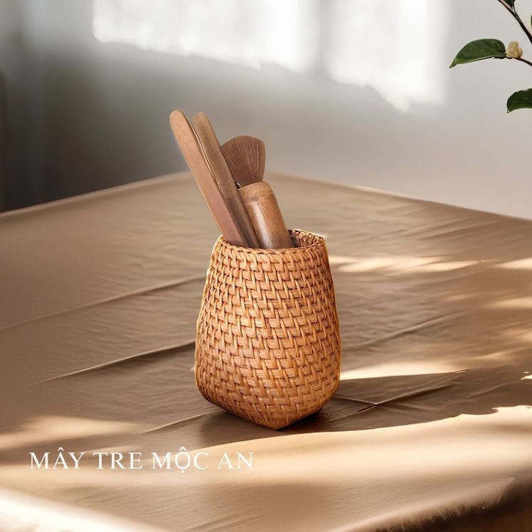 Cốc mây tre đan decor, phong cách vintage, Mây tre đan Mộc An
