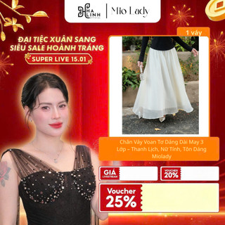 [Võ Hà Linh x MIO LADY] Chân Váy Voan Tơ Dáng Dài May 3 Lớp – Thanh Lịch, Nữ Tính, Tôn Dáng Miolady CV002