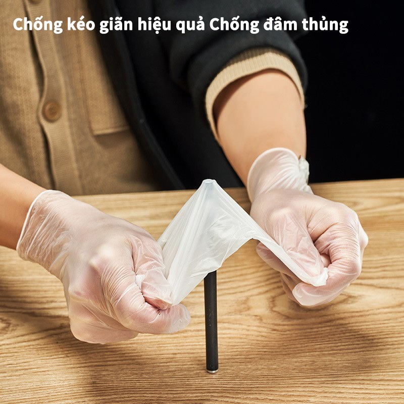 Găng Tay PVC Một Lần An Toàn Thực Phẩm Chống Nước Siêu Bền Đa Năng Cho Vệ Sinh Gia Đình và Chế Biến Đồ Ăn