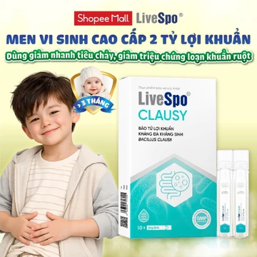 Men vi sinh Livespo Clausy - Hỗ trợ tiêu hoá, giảm đầy hơi, khó tiêu (Hộp 10 ống)