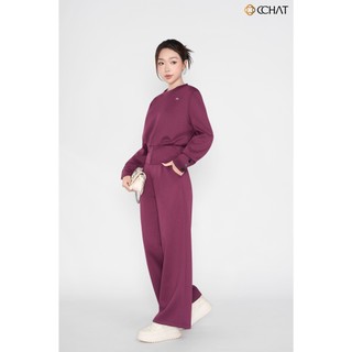 Set Đồ Nữ 𝐂𝐂𝐇𝐀𝐓 Dáng Suông Navy Aura Xẻ Đính Cúc Chất Liệu Mềm Mại 25BDI8007ST