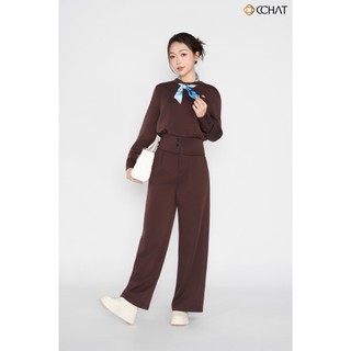 Set Đồ Nữ 𝐂𝐂𝐇𝐀𝐓 Dáng Suông Navy Aura Xẻ Đính Cúc Chất Liệu Mềm Mại 25BDI8007ST