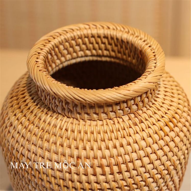 Lọ Hoa Bình Hoa Trang Trí Mây Tre Đan Mộc An