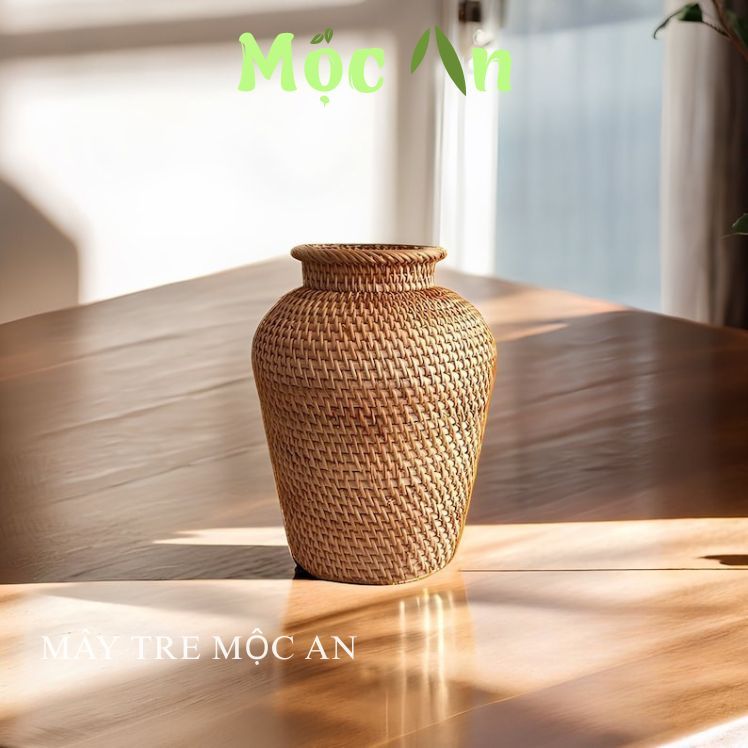 Lọ Hoa Bình Hoa Trang Trí Mây Tre Đan Mộc An