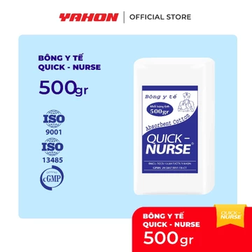Bông Cuộn Y Tế QUICK-NURSE Bao 500G | Bông Gòn Tự Nhiên Thấm Hút Sơ Cứu Vết Thương