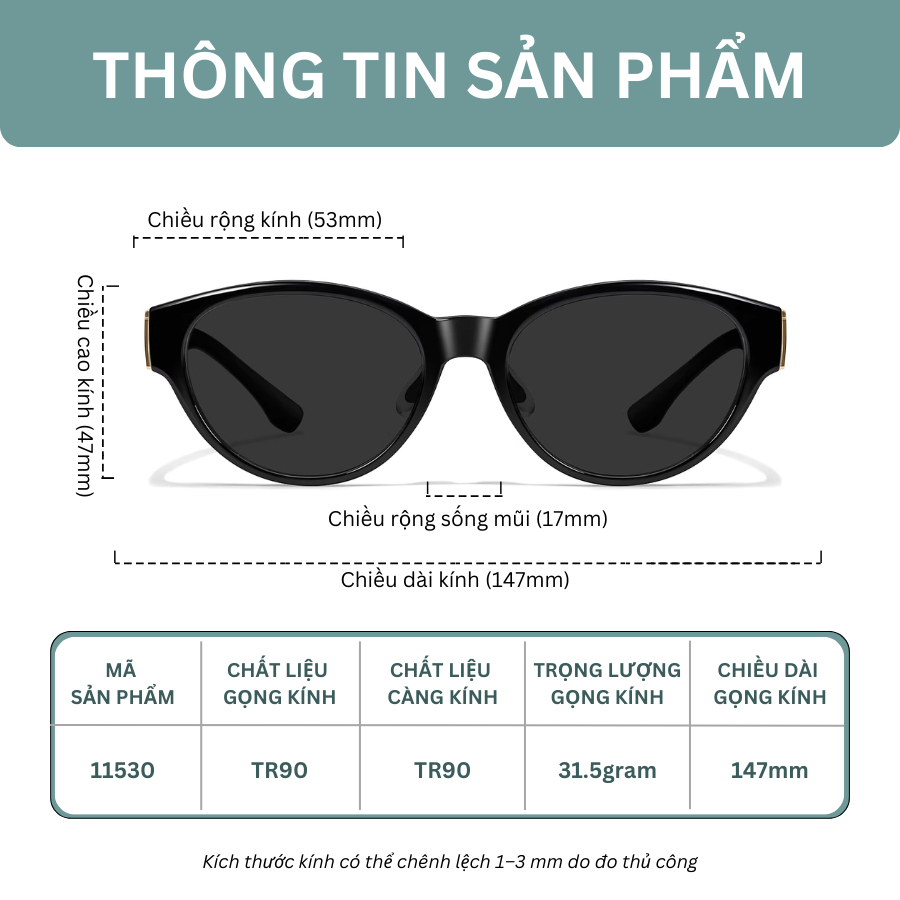 Kính râm nữ INNI form mắt mèo thời trang, kính mát chống tia UV phù hợp đi chơi, đi biển 11530