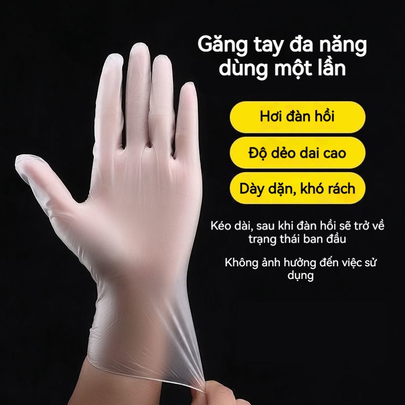 Găng Tay PVC Một Lần An Toàn Thực Phẩm Chống Nước Siêu Bền Đa Năng Cho Vệ Sinh Gia Đình và Chế Biến Đồ Ăn