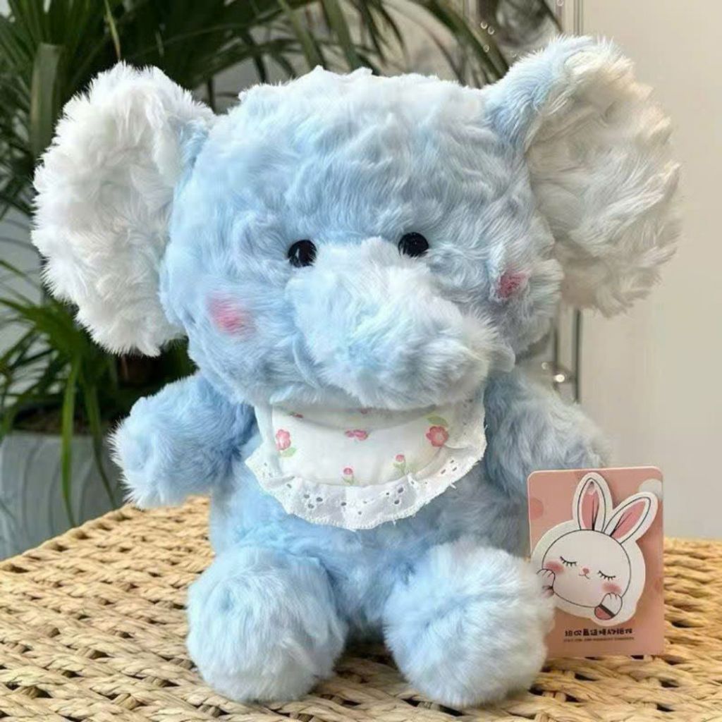 Gấu Bông Các Con Vật Mini Lông Xù Đeo Yếm Hoa Dễ Thương, Thú Nhồi Bông Động Vật 25CM Mềm Mại Quà Tặng Cho Bé, Decor