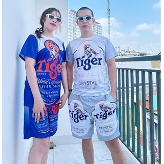 Bộ Thể Thao Nam Nữ Hè Tay Ngắn Đồ TIGER Xanh, Thun Lạnh Khô Mềm Mịn Thấm Hút Mồ Hôi Tốt KL2