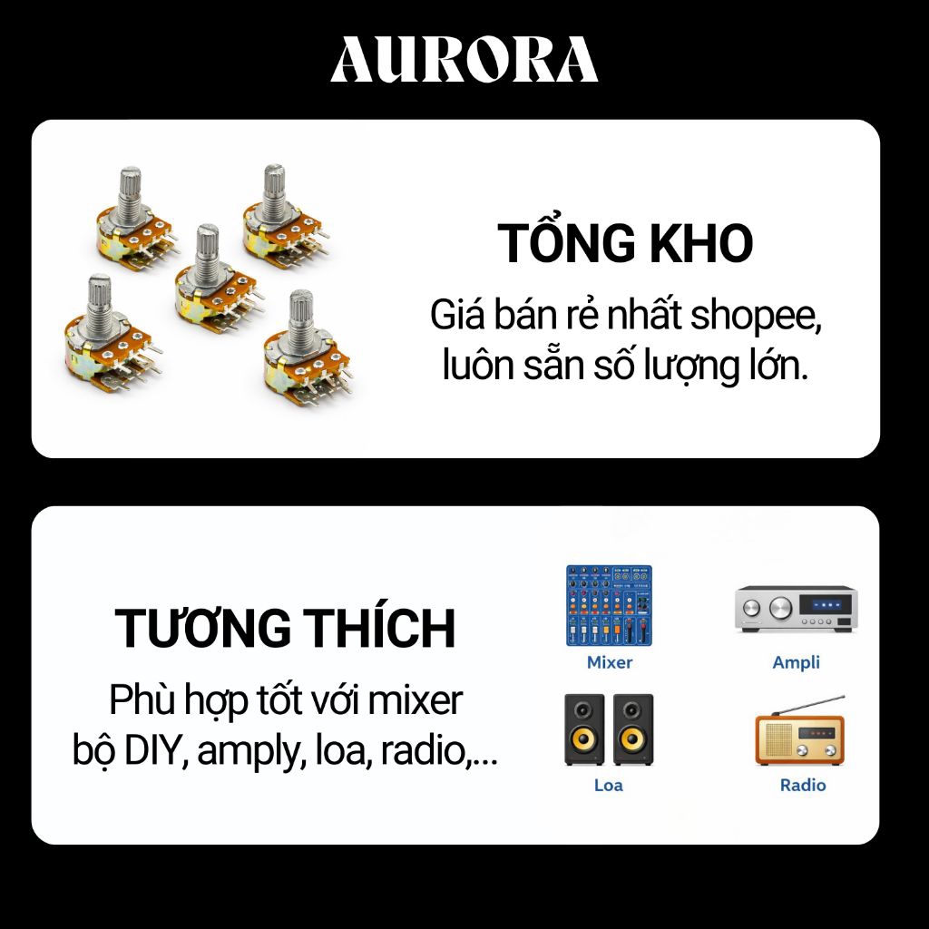 Triết Áp Đôi 6 Chân, Chiết Áp WH148 1K 2K 5K 10K 20K 50K 100K 200K 500K 1M