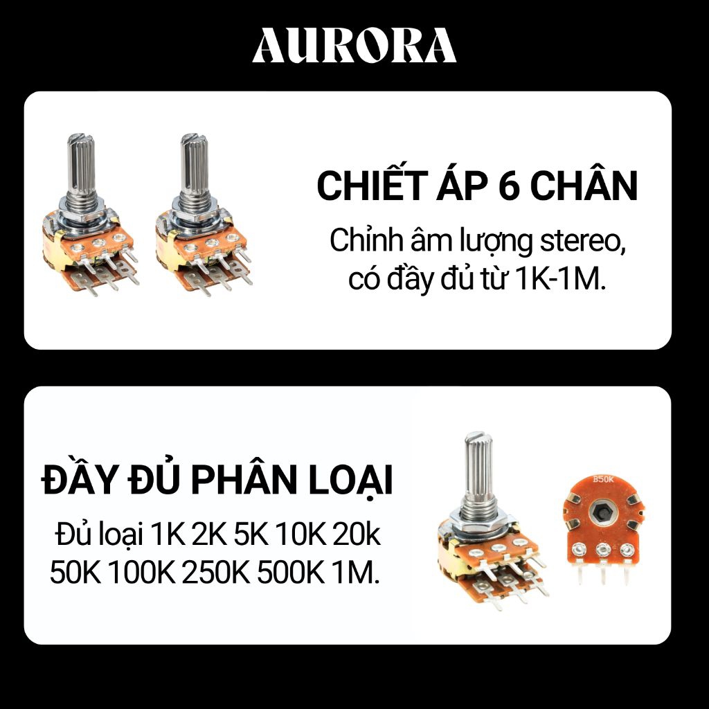 Triết Áp Đôi 6 Chân, Chiết Áp WH148 1K 2K 5K 10K 20K 50K 100K 200K 500K 1M