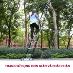 Thang nhôm gấp 4 đoạn nhập khẩu 3,7 - 5,7 mét Chịu Lực 200KG Thang nhôm đa năng, có thiết bị khóa tự động — ảnh 4