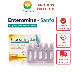 Men Vi Sinh Enteromine Sanfo, Hỗ Trợ Bổ Sung 6 Tỷ Bào Tử Lợi Khuẩn, Giảm Tiêu Chảy, Táo Bón
