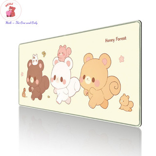 ( TẶNG SET 10 KHẨU TRANG) Miếng lót chuột Nơ Hồng Liti 80x30 hoạt hình dễ thương chống nước cực êm Meili Store