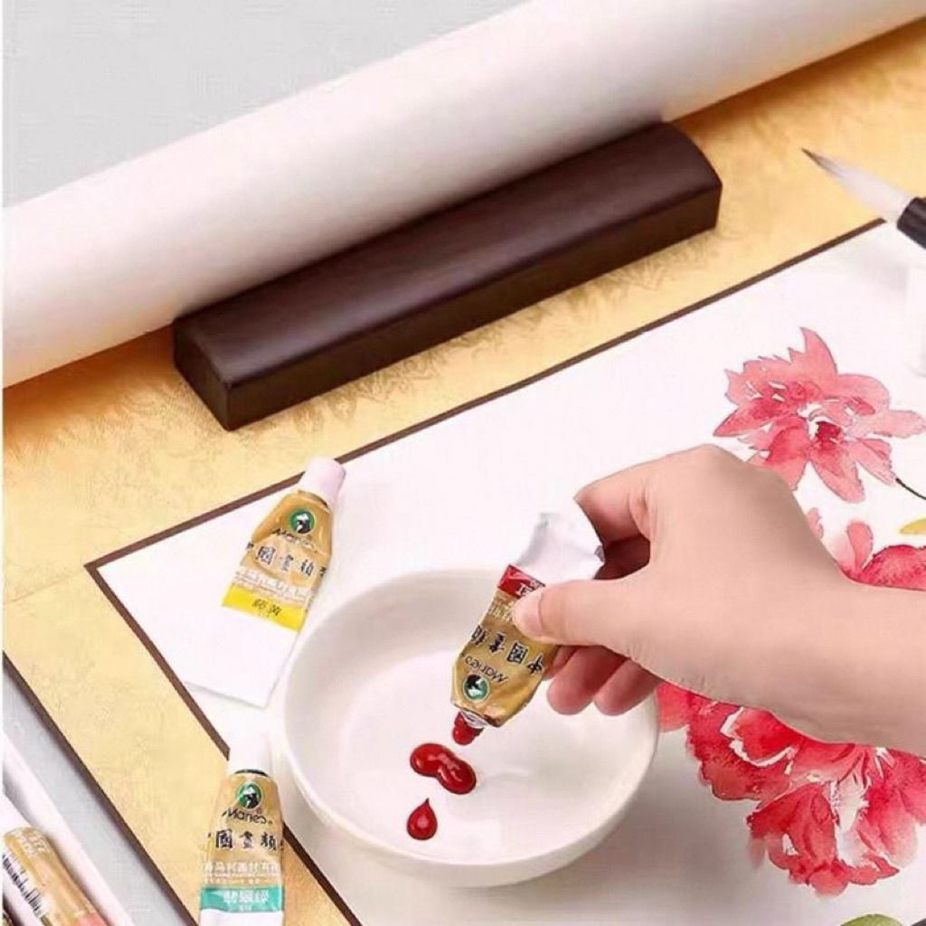 Bộ Màu vẽ quốc họa Maries – vẽ  màu nước, vẽ tranh thủy mặc tranh sơn thủy – công bút; hộp 12màu  loại 12ml