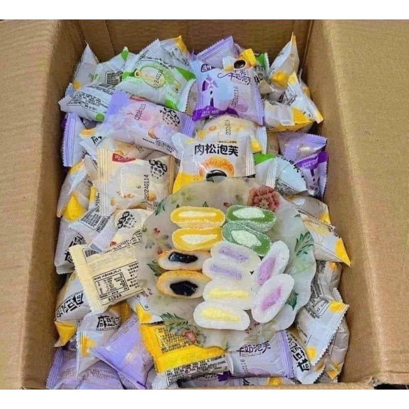 [500G - 1KG] Bánh Mochi Kem Lạnh Mix Vị Đài Loan Nhân Bơ - Sữa đậu xanh - Khoai môn - Sầu riêng