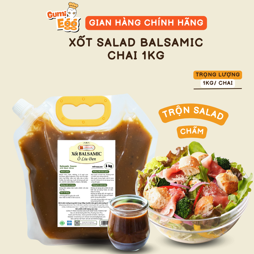 Xốt Trộn Salad Giấm Balsamic Tomato T&P, Dùng Trộn Salad, Chấm Rau Củ, Chấm Gỏi Cuốn, Xốt Balsamic