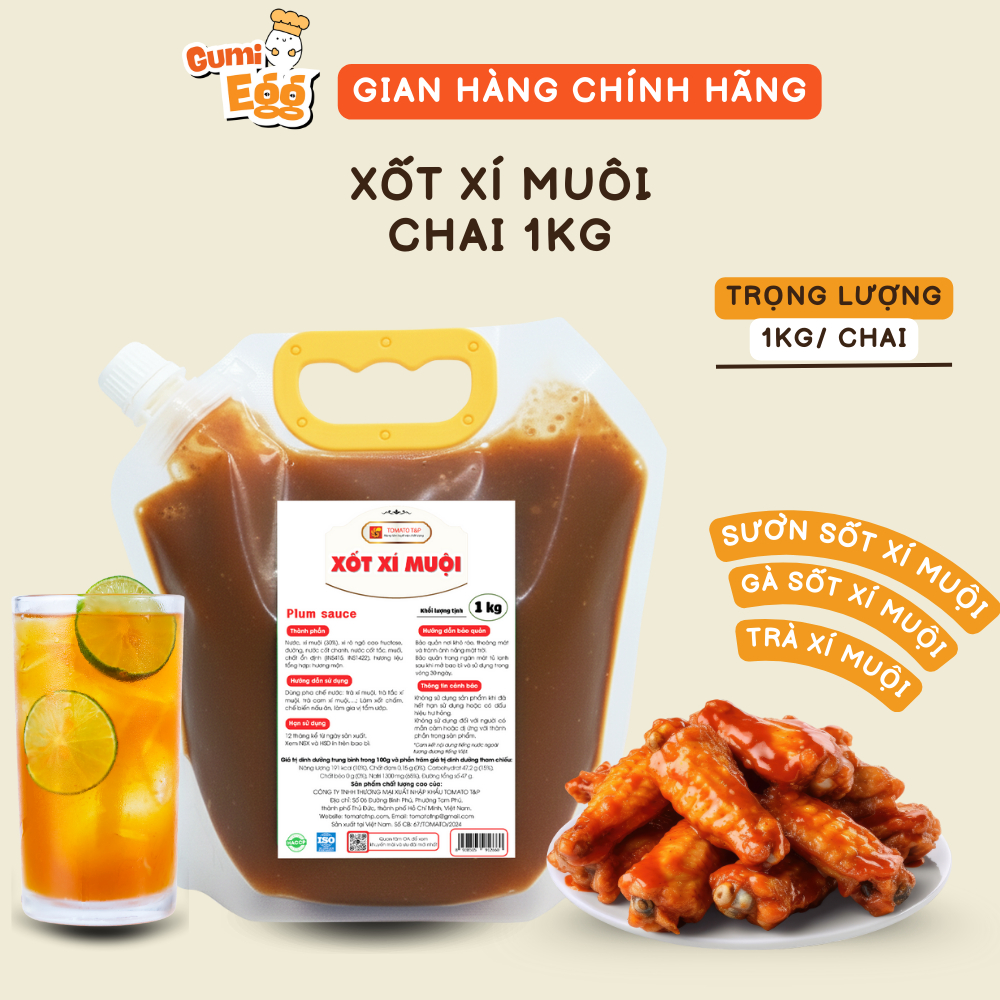 Xốt Xí Muội Tomato T&P Sườn Rim Xí Muội, Pha Chế Nước, Pha Trà Tắc Xí Muội, Soda Xí Muội, Pha Chế