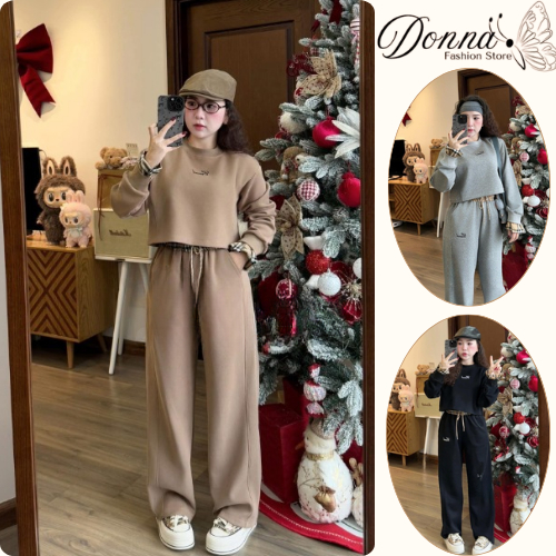 Set đồ nữ, đồ bộ nữ DONNA HCOM3646 chất nỉ bông form rộng dáng thể thao trẻ trung