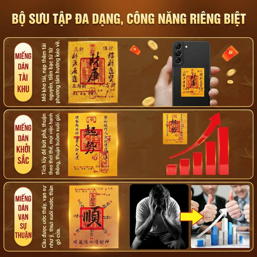 Hình dán điện thoại, hình dán sticker may mắn năng lượng tích cực, món quà ý nghĩa cho gia đình và người thân.