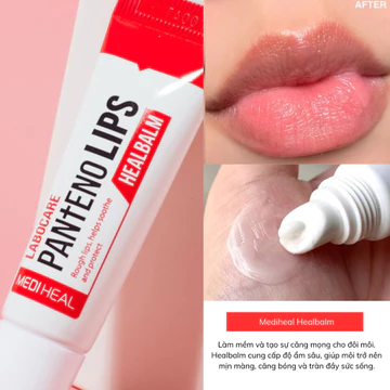 Son Dưỡng Chuyên Dùng Cho Môi Khô Nứt Nẻ Ban Đêm Mediheal Labocare Panteno Lips Healbalm 10ml - Đỏ