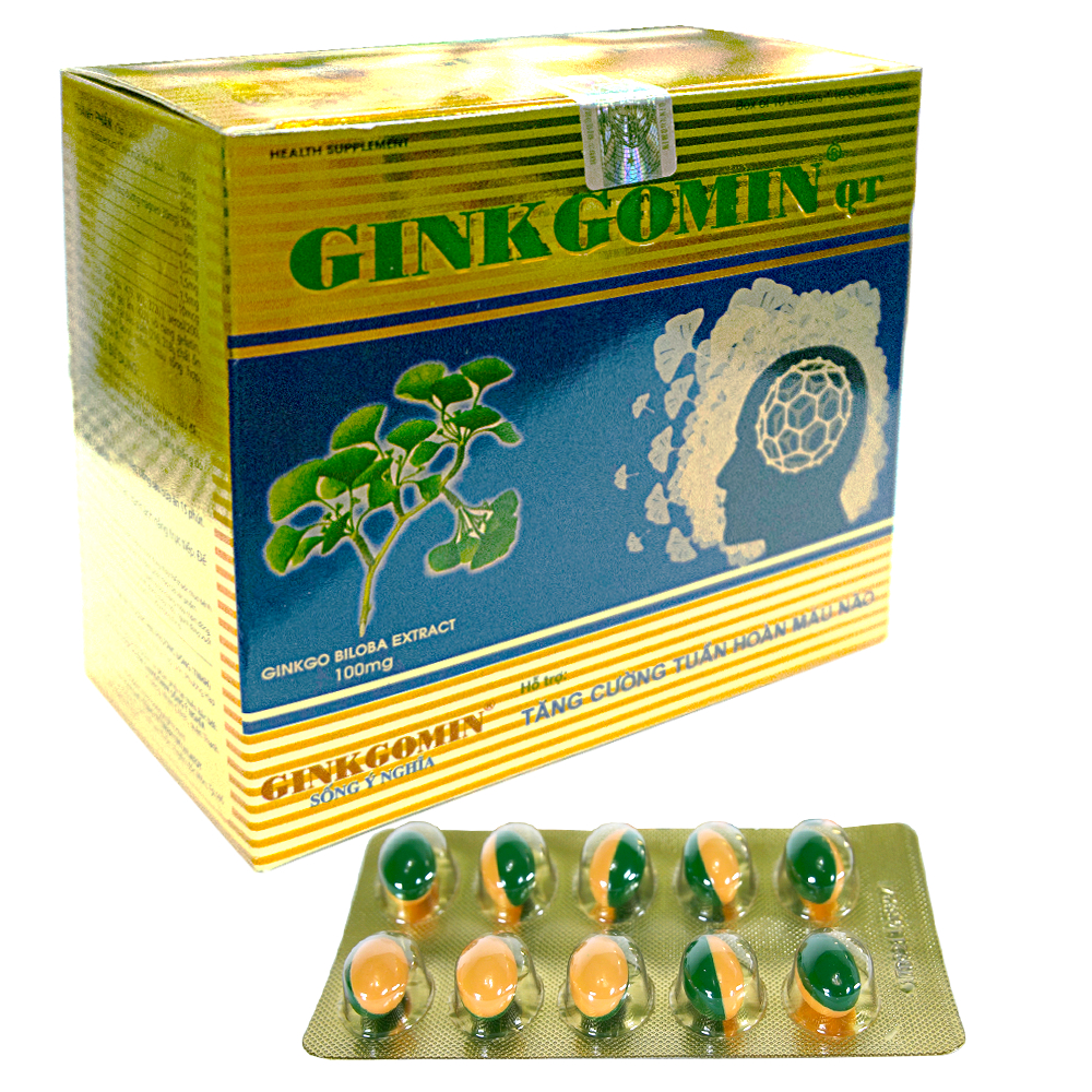 Hộp 100 Viên Ginkgomin QT Hỗ Trợ Tuần Hoàn Máu Não, Thiểu Năng Tuần Hoàn Máu Não G04
