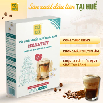 Cà Phê Muối Huế Hoà Tan Healthy - đường ăn kiêng, muối giảm mặn - bảo vệ sức khoẻ