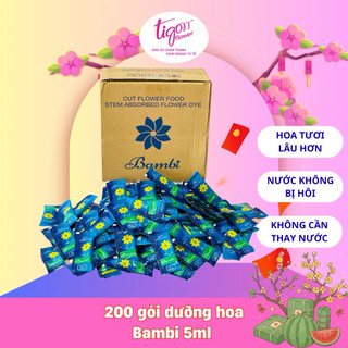 200 gói NƯỚC DƯỠNG HOA BAMBI - Hoa tươi lâu rực rỡ, giữ nước sạch hơn (1 gói 5ml) (ĐƯỢC ĐỒNG KIỂM)